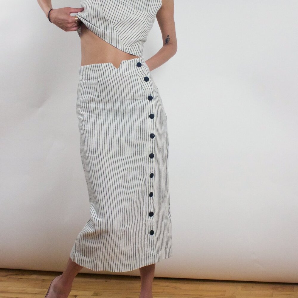 Ajaie Alaie Linen Midi Skirt